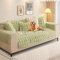 Kaninchen Plüsch Sofabezug L Form 1/2/3/4 Sitzer Sofa Überzug Ecksofa U Form, Neue Universelle rutschfeste Sofaschoner, Superweiche SofaÜberwurf aus Kunstpelz für Wohnzimmer(Grün, 90 * 240 cm)