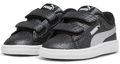 PUMA Bébé Fille Smash 3.0 Glitz Glam V Inf Basket, Black Silver White, 7 UK Child