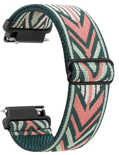 Wanme Nylon 20mm Uhrenarmbänder, Schnellverschluss Armband, Atmungsaktives Geflochtenes Ersatzbänder, Verstellbares Armbänder, Sport Ersatzarmband für Damen Herren, Grüner Pfeil