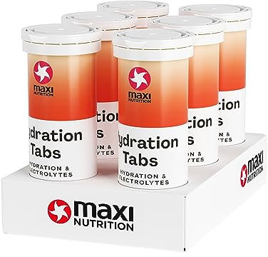 MaxiNutrition Hydration tabs, Watermelon, Zero Sugar| Effervescent Electrolyte Tablets| for Improved Hydration and Recovery | Suitable for Vegans and Vegetarians |6 x 10 Tablets (6 Pack)