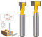 Bestgle 2 Pezzi T-Slot Carburo di Cemento, 8mm Gambo Fresa Set, Lavorazione del Legno Cutter Taglierina Fresatrice Verticale di T-Slot, Fresa Scanalatura Router Bit Set