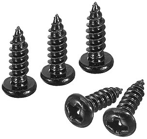 QUARKZMAN 3mm x 10mm Phillips Poêle Tête Autotaraudeuse Vis, 100pcs - 304 Inox Acier Rond Tête Bois Vis Complet Filetage (Noir)