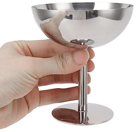 Generic Eisbecher, 304 Edelstahl-Eisbecher aus Metall, Lebensmittelecht, Spülmaschinenfest, Stabiler Champagnerkelch für Party, Familie, Bar, Café, 9,9 X 10,9 X 6,9 Cm