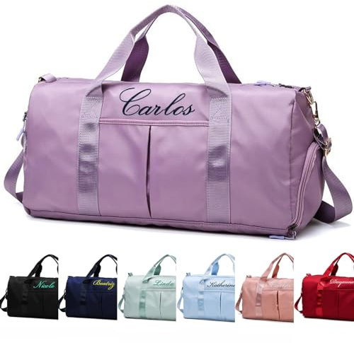 Bolsa de Deporte Bordada con Nombre y Logotipo, Bolsa de Viaje, Bolsa de Baile, Bolsa de Fin de Semana, Bolsa de Viaje para Mujeres y niñas