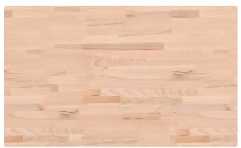 vidaXL Waschtischplatte, Multifunktional Arbeitsplatte mit 4 abgerundeten Ecken, Waschtischkonsole Tischplatte für Badezimmer, Holzplatte Platte Badmöbel, 100x60x2,5 cm Massivholz Buche