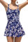 SHEKINI Maillot de bain une pièce torsadé rétro pour femme - Robe de bain réglable - Contrôle du ventre - Maillot de bain pour femme, Rose/bleu, S