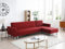Vente-unique-Ecksofa mit Schlaffunktion - Ecke wechselbar - Stoff - Rot - Willis II