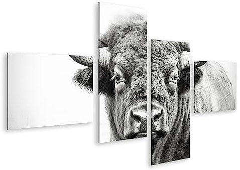islandburner Prime Bild auf Leinwand Skizze Porträt Großer Europäischer Bison Skizze Porträt Europäische Bilder Wandbilder Poster