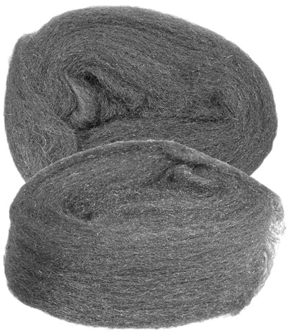 JECOMPRIS Lot De 2 Rouleaux De Laine D'acier Grossière 0 10 x 5 Cm, Treillis Métallique Réutilisable, Paille De Fer Pour Nettoyage, Polissage Du Bois, Métal Et Fenêtres