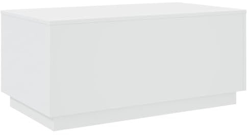 vidaXL Couchtisch mit LED Leuchten, Beistelltisch mit Vielseitigem Design, Teetisch für Wohnzimmer Büro, Sofatisch, Modern, Weiß Holzwerkstoff