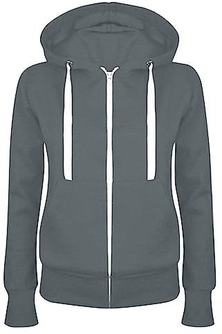 NZYIHAO kapuzenjacke damen blitzangebote des tages Sweatjacke Damen Zipper Hoodie mit Kapuze Casual Einfarbig Jacke Slim Fit Übergangsjacke Langarm Kapuzenjacke Große Größen Sportjacke Leichte Outfit