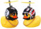 EIHI Moped Zubehör, Gummiente, Gummi Gelb Ente Auto Ornament, Coole Fahrradglocke Dekorationen mit Propellerhelm für Erwachsene Kinder, Hai und Schwarze Acht, 2 Stück