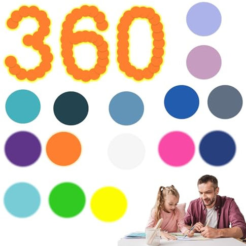 Haftnotizen klein - 360 Stück selbstklebende Notizzettel, runde Blöcke, selbstklebende, helle, bunte Blöcke | Selbstklebende Blöcke in leuchtenden Farben, stark haftendes, rundes Memo-Etikett für Schu