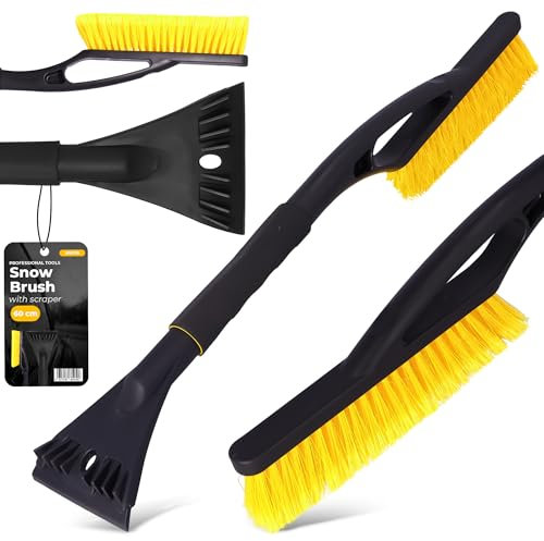 Instalguru Eiskratzer Auto mit Bürste 60 cm Schneeräumen Kratzer Schnee Besen Fegen Schneefeger Schneebesen Eisschaber Scheibenkratzer Eisbrecher Schneekratzer Scheibenreiniger