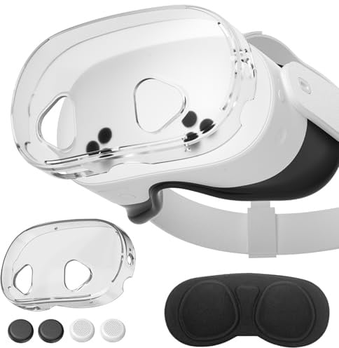 Olycism Case für Meta Quest 3S Zubehör für Oculus Quest 3S Perfekte Passform Kratzfest Wasserdicht Einschließlich 1*Protective Front Cover 1*Lens Cover 4*Joystick Caps Geschenk Weihnachtsgeschenk