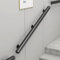 Weiße Holztreppe für den Innenbereich, rutschfeste Dachbodentreppe Dekoration mit Korridor-Stützstangen und Wandmontage-Set, 100 cm