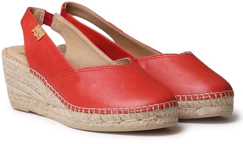 Toni Pons Termal Wedge Espadrilles UK 5 Red