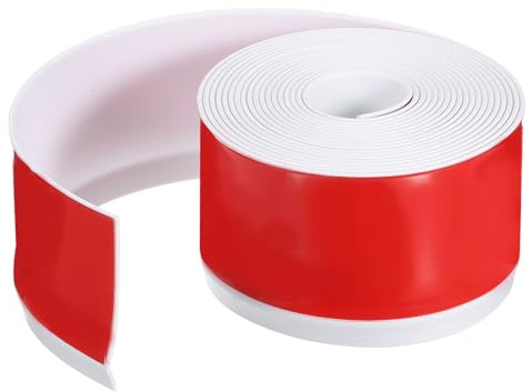 PATIKIL Sockelleiste Selbstklebend 5M x 80mm Dekorstreifen, Kein Bohren, Flexibel für Unebene Wände, Wasserfest & Pflegeleicht - PVC Weichfussleisten für Bad, Küche, Laminat, Weiß