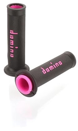TROIOIUM Motorrad Universal Griff Grip 7/8 22 24 MM Lenker Grip Domino ATV Dirt Pit Bike Racing Motocross Gel Gummi brems Griffe(Black-Pink)