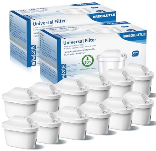 BREOILUTLE Filtri, Sostituzione per Brita Maxtra+ Plus, Maxtra Pro All-in-1 Filtro, Filtro per Bollitore Compatibile Con Brita Mavea Filtri per acqua, Riducono Cloro,Odori (12, Upgrade Reduce TDS)