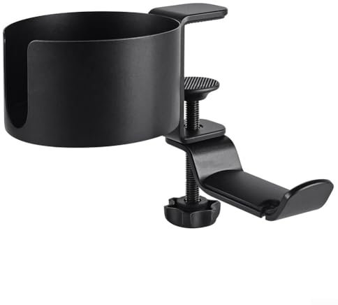 Sumsoctober Bracket Modern Headphone Holder With 360 Degree Rotation And Cup Holder Design,Desk Bottle Holder for Home, Office