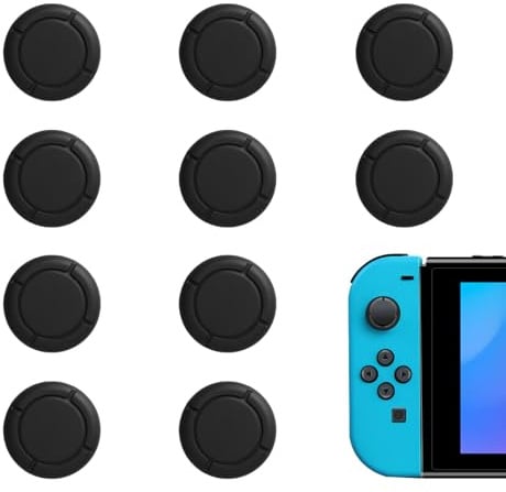 Zeeorymn Replacement Joystick Caps,Silicone Analog Stick Cap Switch Controller,Switch Lite and Switch OLED Switch - 10 Black