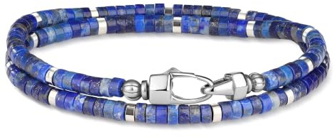 COAI Edelstein Armband für Herren mit 4x2 mm Naturstein Perlen