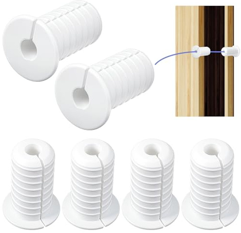 6 PCS 3/4 Inch Cable Wall Grommets, Starlink Routing Kit, 19mm Diameter Silicone Cable Pass Through Bushing, White Non-Slip Wall Grommets for Protecting Cord
