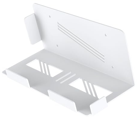 Tomantery Support Mural pour Console de Jeu, en Fer Solide, Derrière le Téléviseur, pour Gagner de L'espace, au Bureau, Noir (Blanche)