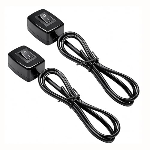 Lot 2 Interrupteur à Bascule Adhésif 3A 12-24V - Bouton On Off Auto-Collant Sans Perçage, Bouton Poussoir Câble 75cm, Variateur 12V Style pour Voiture Électronique