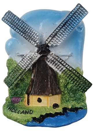 Kühlschrankmagnet Holland Amsterdam Windmühle traditionell L64 | Kühlschrankmagnet Holland Amsterdam – Windmühle – 3D-Magnet Souvenir Kollektion L64