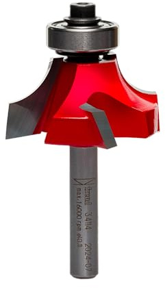 Freud Quadra-Cut Radius Rounding Over Bit with Perma-Shield Coating for Flawless Finish - 4 Cutters, 1/4 Shank Dia., 3/8 Radius, 2-3/16 Length - 34-114