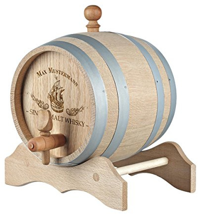 Bois Fût Whisky avec gravure personnalisée motif Sailing - 1 Liter Fass