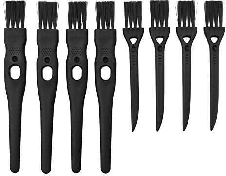 GFDesign Electric Shaver Cleaning Brushes Razor Cleaner Set Nylon Bristles PP Handle – Set of 8 (Black)
