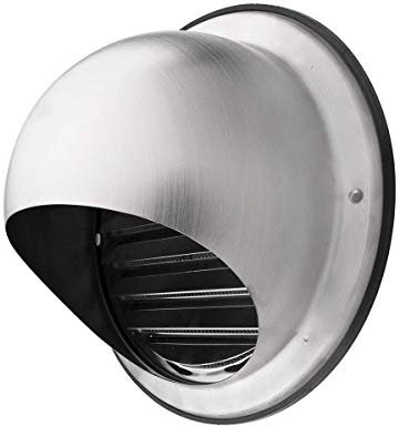 calimaero® KWG Rejilla de Ventilación de Acero Inoxidable 150mm, Redonda Rejilla de Extracción de Aire con Pantalla Incorporada, Muy Resistente a La Intemperie, Tapa Exterior de la Campana Extractora