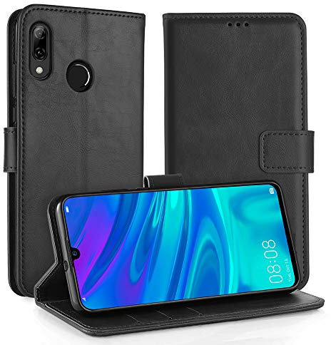 Simpeak Coque Compatible pour Huawei P Smart 2019, Étui Housse en Cuir Ultra-Mince avec Carte Fente Coque Compatible pour Huawei P Smart 2019 - Noir (6,21)