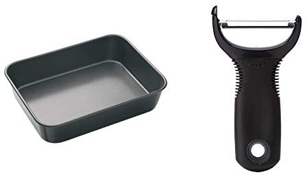 KitchenCraft Master Class Non Stick Deep Large Roasting Tin, 39 x 28 cm & OXO Good Grips Y Peeler
