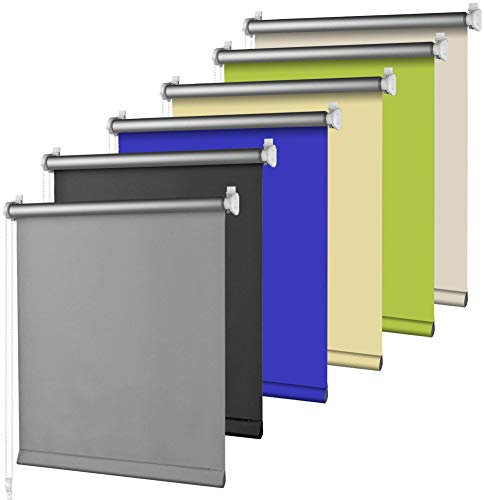 S SIENOC Tenda a Rullo Oscurante Lsolante Facili da Montare Grigio L210 x W90 cm per Finestra, Oscurante Klemmfix, Montabile Senza