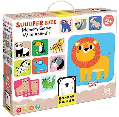 Memory Spiel mit Wild Tiere Super Größe Viel Größer als XXL Memory Spiel - Memory Karten Pädagogische Zuordnungsaktivität für Kinder ab ab 2 Jahren und älter