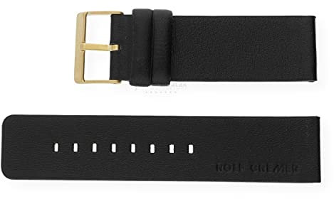 Rolf Cremer Ersatzlederband für Combi LB104 schwarz Schließe Edelstahl goldfarben