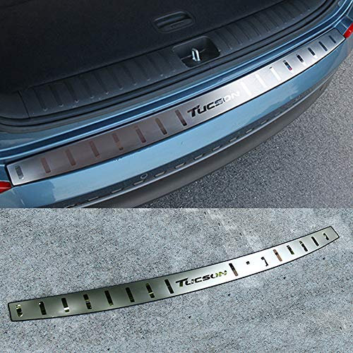 Edelstahl Heckkoffer Außen Ladekantenschutz Kofferraum Stoßstangenschutz für Hyundai Tucson 2015 2016 2017 2018, 3M Kleber, einfache Installation