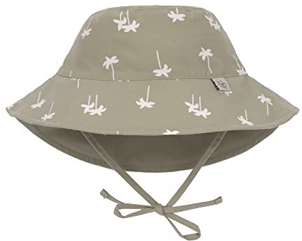 LÄSSIG Baby Kinder Sonnenhut Strandhut Sommerhut Sonnenschutz Kinderhut Babymütze wendbar atmungsaktiv UV-Schutz 80/Sun Protection Bucket Hat Palms olive, 19-36 Monate, Größe: 50/51
