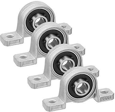 Saipor 4 Stück KP000 Lager Stehlager 10mm Bohrung Zinklegierung Wellenlager Vertikal Selbstausrichtungs Lagerblock Flanschlager Gehäuselager für Achse Welle Maschine, 3d Drucker