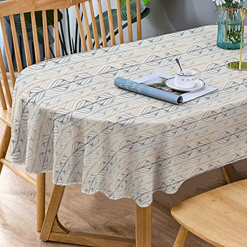 Bnejvif Geometric Striped Tablecloth - Indoor/Outdoor Waterproof, Wrinkle Free, Durable for Oval Tables 60 X 84, 60 X 102, 60 X 120 Inch
