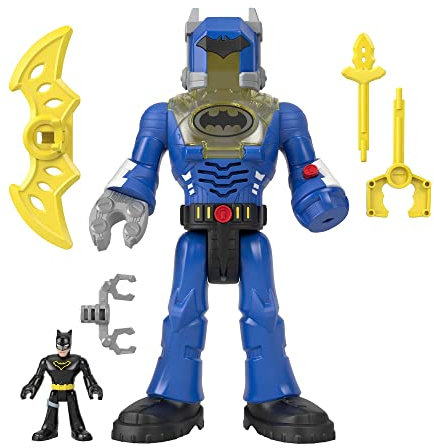 Fisher-Price IMAGINEXT DC Super Friends - Batman im Exo-Anzug (30 cm) mit Power Pad für Lichter und Actiongeräusche, schießt Projektile ab, für Kinder von 3 bis 8 Jahren, HGX98