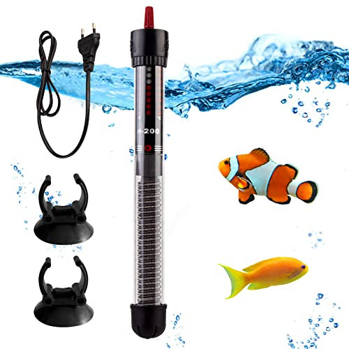 Calentador de acuario 300 W – Termostato ajustable, Mini calentador de acuario, calentador de acuario, ajustable para tanques de peces y acuario, con 2 secciones de cubierta protectora