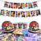 42Pcs Vaisselle Anime, Set Anniversaire Naru, Deco Anniversaire Naru, Decoration Anniversaire Naru, Party Supplies Décoration Set Comprend Bannière Nappe Assiette Tasse Serviette Papier