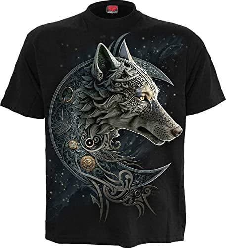 Spiral Celtic Wolf Männer T-Shirt schwarz