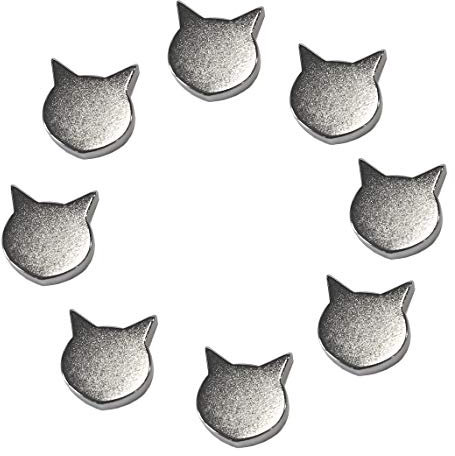 LeBigMag® 8 Extremely Strong Neodymium Cat Magnets Diameter 15 mm 4 mm High Magnets Made of Extra Strong NdFeB for Pin Board Fridge Magnetic Board Glass Magnetic Board