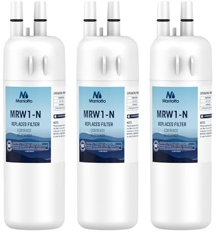 MARRIOTTO Filtro de agua para refrigerador compatible con Whirlpool W10295370A, EDR1RXD1, WHR1RXD1, KAD1RXD1, filtro 1, W10295370, P4RFWB, P8RFWB2L, 46-9930, 46-9081 | Paquete de 3